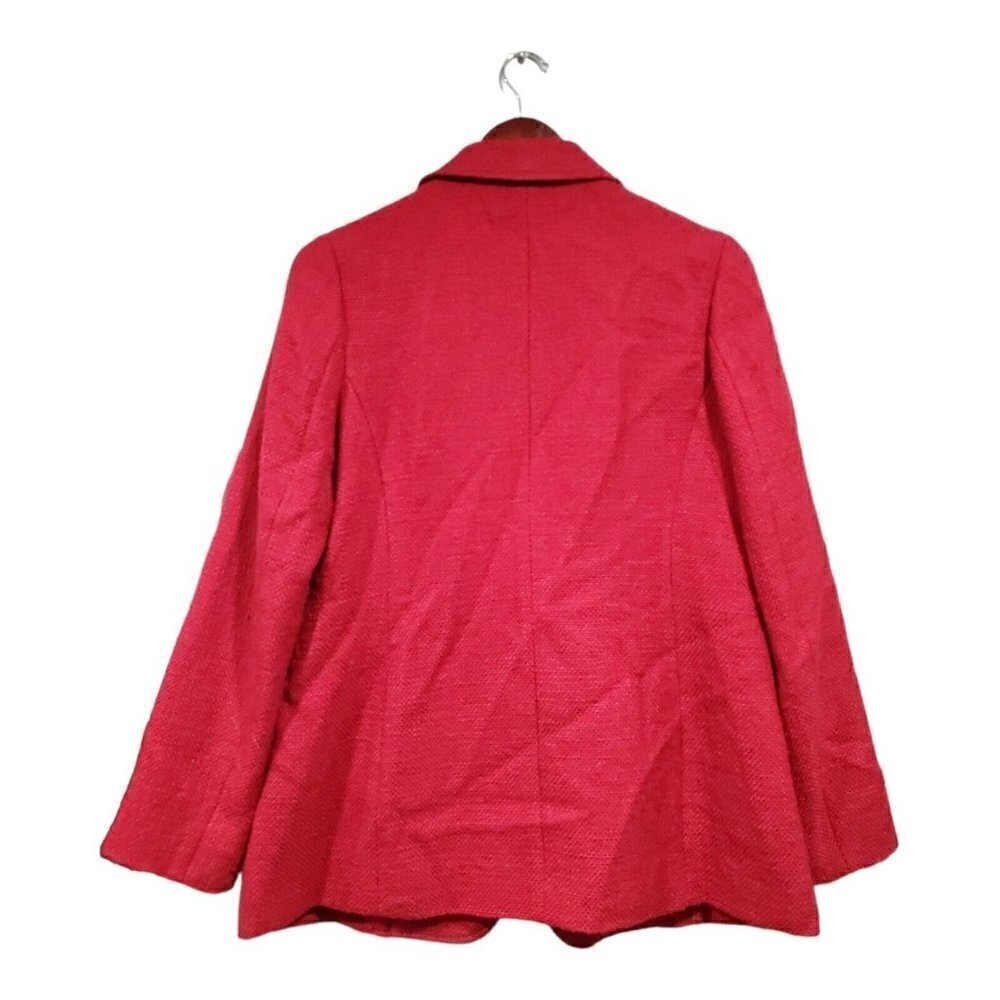 J Jill Womens Blazer Size Small Career Red 2-Button Jacket Pockets Wool Blend - Picture 2 of 14